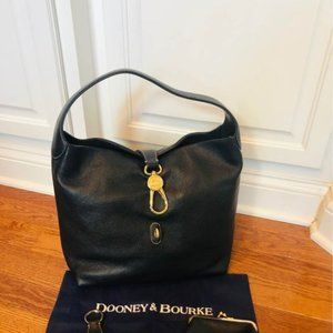 NEW w/tag Dooney & Bourke Pebble Grain Logo Lock Shoulder Bag  (Navy)